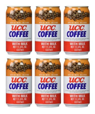 UCC Canned Coffee Blend with Milk Drink 6 Pack (Original Coffee Blend with Milk) Original Coffee Blend with Milk 11.3 Fl Oz (Pack of 6)