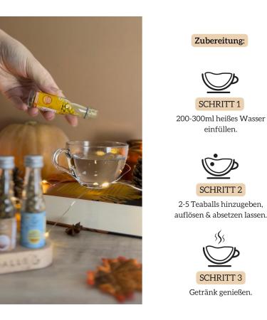 TEABALLS - Mint naturally cloudy (1 x 12g) | approx. 150 teaballs | for approx. 30-75 cups of tea | 100% pure vegetable | Known from: The thing of the year - Buy Online on GoSupps.com