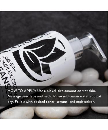 Microderm GLO Omega+ Complex Cream Facial Cleanser - Daily Face Wash & Makeup Remover for All Skin Types - Vegan & Paraben-Free - 6.7 Fl Oz - Buy Online on GoSupps.com