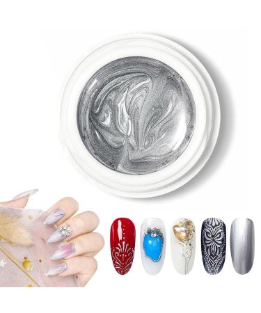 Metallic Painting Gel Nail Polish Mirror Silver Liner Gel Polish 3D Metal Painting Nail Polish Drawing Mirror Nail Gel Polish Nail Liner Painting Gel DIY Nail Manicure (Silver) - Buy Online on GoSupps.com