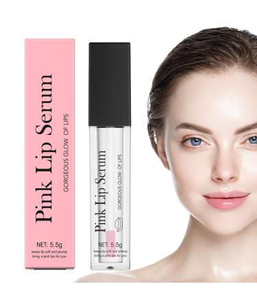 BommFu Pink Lip Serum Plumper Hydratie Gloss and Oil for Gorgeous Glow Color Changing Formula Hydrates and Reduces Fine Lines Repair Oil