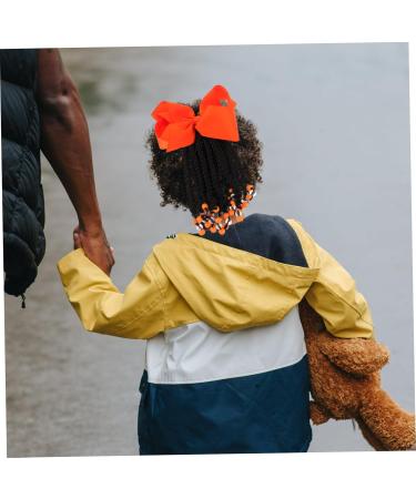 KONTONTY Ponytail Beads and Dreadlocks Synthetic Hairpiece Bow Braid Wig Women Braided Hair Extensions Beaded Braided Ponytail Colorful Hair Extension Women Hair Extension Hair for Braiding 21.00X14.00X2.00CM Orange - Buy Online on GoSupps.com