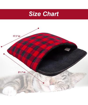 SCIROKKO Self Warming Cat Bed - No-Slip Plaid Thermal Pet Cave for Kitten - Buy Online on GoSupps.com