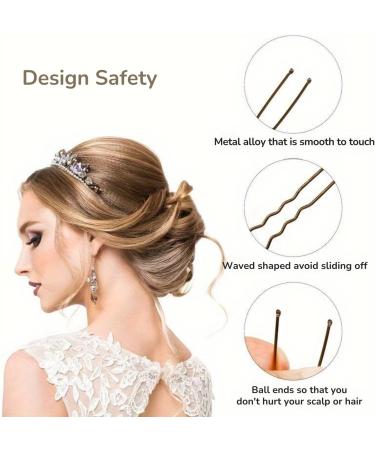 GreenMingle Brown Hair Pins Bobby Pins U shape Hair Bun Pins Bun Pins Hair Clips Hair Grips for Women Hair Styling Pins 100 Pieces Ideal for All Hair Types (6 cm/2.36 Inch) - Buy Online on GoSupps.com
