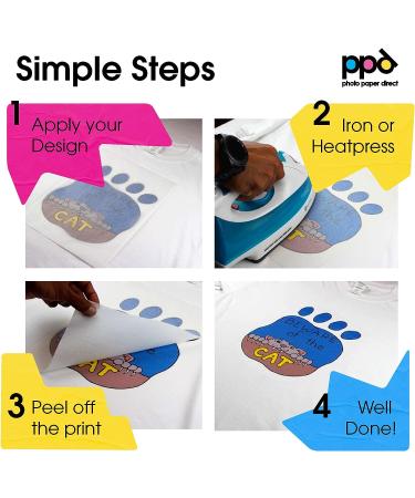 PPD Inkjet Premium Iron-On Light T Shirt Transfer Paper 8.5x11 - Pack of 100 Sheets (PPD001-100) - Buy Online on GoSupps.com