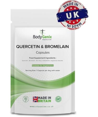 Bodygenix UK Quercetin & Bromelain Capsules (120) - Immune Booster for Swollen Joints - Buy Online on GoSupps.com