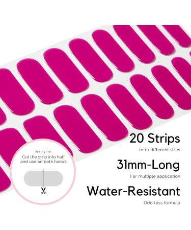 NAILOG Semi Cured Gel Nail Strips Glossy & Long Lasting Soft Gel Finish (20 Extra Long Nail Stickers) | Nail Wraps Magen - Buy Online on GoSupps.com