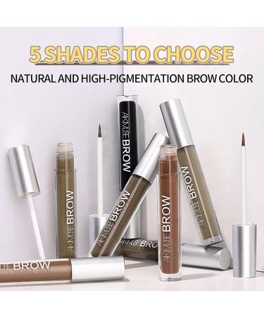 Waterproof Liquid Eyebrow Gel | Smudge-Proof & Sweat Resistant | Long Lasting Tinted Brow Color | Brow Pen Included (Black-Brown) - Buy Online on GoSupps.com