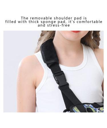 Foam Arm Sling Shoulder Brace Support - Adjustable Waist Strap Elbow Immobilizer for Kids - Ideal for Rotator Cuff Injuries Fractures & Dislocations - Green Rose Leopard Small - Buy Online on GoSupps.com