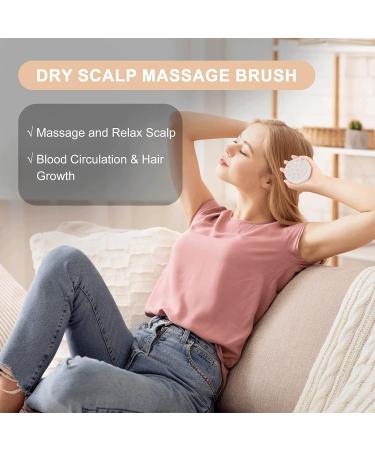 AIMIKE Scalp Massager Shampoo Brush - Soft Silicone Bristles for Dandruff Removal & Hair Growth Stimulation - Beige - Buy Online on GoSupps.com