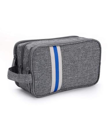 IGNPION Travel Toiletry Wash Bag Dry & Wet Separation Gym Shaving Organiser Bag with 3 Compartments (Grey)