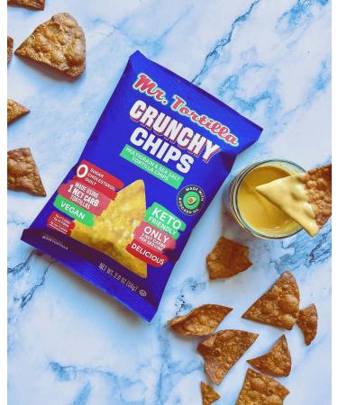 Mr. Tortilla Crunchy Chips - Keto-Friendly Vegan Snack Cooked in Avocado Oil - 3 Net Carbs - Kosher - 2oz Bags 4-Pack - Buy Online on GoSupps.com