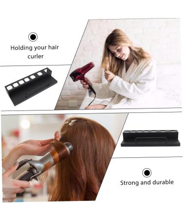 Baluue Curling Iron Rack Hair Curler Wall Holder Hairdryer Holder Station Kickstand Stainless Steel Black - Buy Online on GoSupps.com