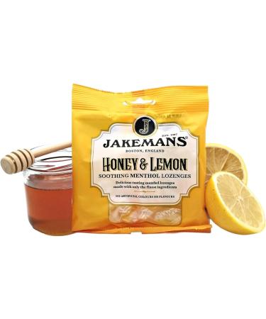 Jakemans Honey & Lemon 73g - Pack of 12 - Soothing Menthol Lozenges - Suitable for Vegetarians Yellow Honey 73 g (Pack of 12) - Buy Online on GoSupps.com