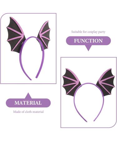 minkissy Bat Headbands Halloween Cosplay Headpieces Bat Wing Hair Hoop Halloween Cosplay Costume for Women Girls Purple - Buy Online on GoSupps.com