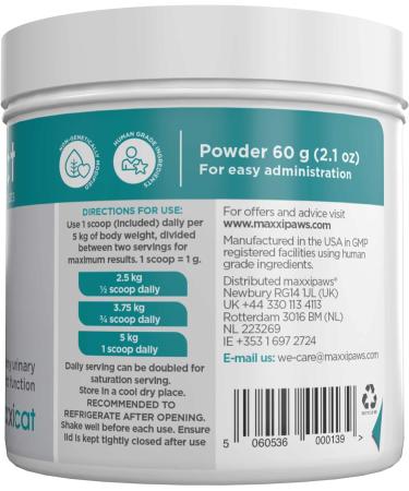 maxxipaws maxxiUtract Urinary and Bladder Supplement for Cats to help Prevent UTI Recurrence and Support Optimum Urinary Tract Health Cranberry Powder 60g 60 g (Pack of 1) - Buy Online on GoSupps.com