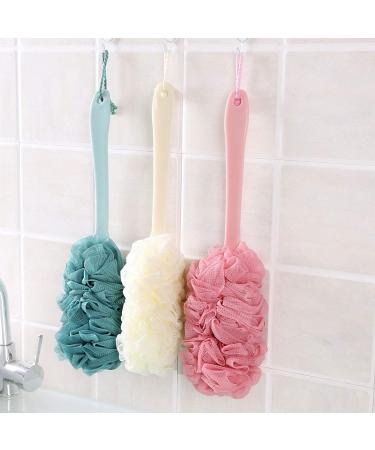 3 Pack Long Handled Shower Body Brush Set with Exfoliating Luffa Bath Sponge - Green - Buy Online on GoSupps.com