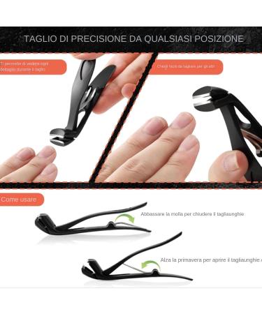 Nail Clippers Splashproof Nail Clippers | Extra Large Opening Stainless Steel Nail Clippers - Anti-Rust Nail Clipper with Extra Large Buzzer-Shaped Opening that Conforms to Shape D Black - Buy Online on GoSupps.com