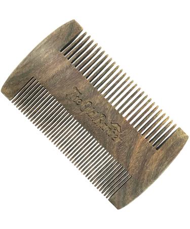 The Old Barber Beard Comb by Smith s | Moustache & Hair Pocket Comb | Green Sandalwood | Anti-Static & No Snag | Handmade | For Men | 3 Year Guarantee!