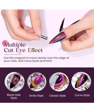 MIZHSE Glitter Nail Polish Cat Eye 9D Gel Nail with Magnetic Stick Soak-Off UV LED Gel Polish Discoloration Manicure DIY Gel Nail Polish 10ml*1 - Buy Online on GoSupps.com