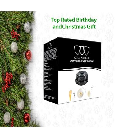 Gold Armour 10-Piece Camping Cookware Mess Kit - Lightweight & Durable Backpacking Gear for Hiking Outdoors - Compact Cookset with Pot, Pan, and Bowls - Green - Buy Online on GoSupps.com