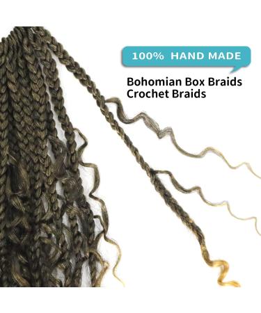 Ainimiu 14 Inch Goddess Box Braids Crochet Hair Bohomian Crochet Box Braids Curly Ends 8 Pack Crochet Braids Synthetic Braiding Hair Extension Black 14 Inch(Pack of 8) T27# - Buy Online on GoSupps.com