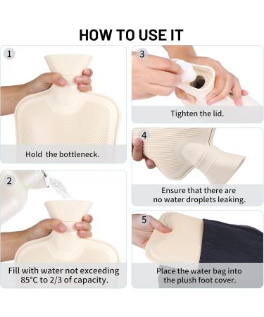SWAWIS 2-in-1 Electric-Free Foot Warmers | Soft Heat Bottle for Adults | Gray 36x30cm - Buy Online on GoSupps.com