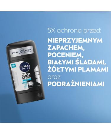  NIVEA MEN NIVEA MEN Black & White 48H Antiperspirant Stick for Men 50ml - Buy Online on GoSupps.com