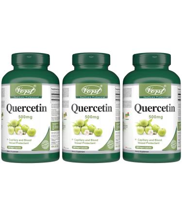 VORST Quercetin 500mg 180 Vegan Capsules | Supplement for Boosting Immune System | For Allergies and Eye Health | Powder Pills | 3 Bottles 3 count (Pack of 180)