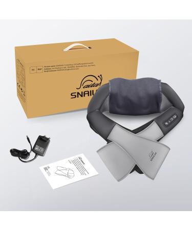 Snailax 4D Shiatsu Neck & Back Massage Device with Heat - Ideal for Home Office & Car - Perfect Gift for Men & Women - Gray - Buy Online on GoSupps.com