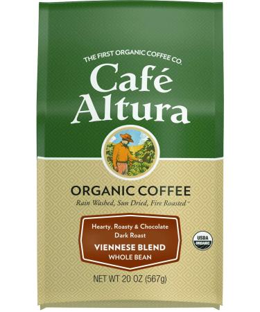 Cafe Altura Organic Coffee Viennese Blend Dark Roast Whole Bean 20 oz (567 g)