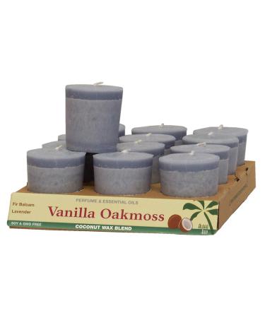 Aloha Bay Perfume and Essential Oil blend Coconut Wax Candles (Tray of 12 Vanilla Oakmoss - Pale Blue - Fir Balsam Lavender)