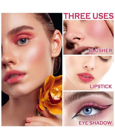 3-in-1 Waterproof Blush Stick & Lip Tint & Eye Shadow - Long Lasting Cream Blush in Rose Pink - Buy Online on GoSupps.com