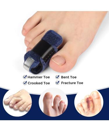 Ajoysoul Toe Splint: 1 Pair Toe Straightener for Bent, Hammer, Crooked, Claw Toes - Blue - Buy Online on GoSupps.com