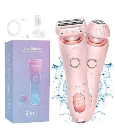 Duskofficial Razor Duskofficial The Glide Pro 3.0 Dusk Official Shaver Dusk Official Electric Razor 2 in 1 Electric Waterproof Shaver Portable Rechargeable Razors for Women (Pink)