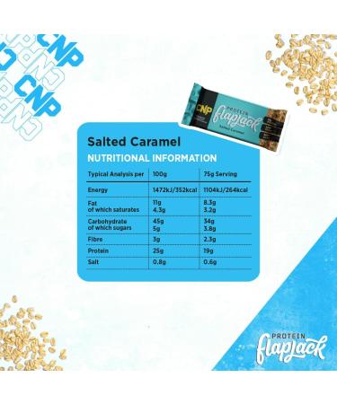CNP Professional Whey Protein Flapjacks - Salted Caramel Flavor | 18g Protein, Low Carb | 12x75g Bars - Buy Online on GoSupps.com