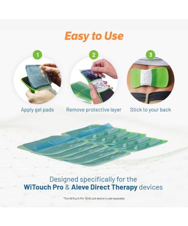 Hollywog TENS Unit & Aleve Direct Therapy Pads Replacement - 10 Reusable Gel Electrode Pads - Buy Online on GoSupps.com