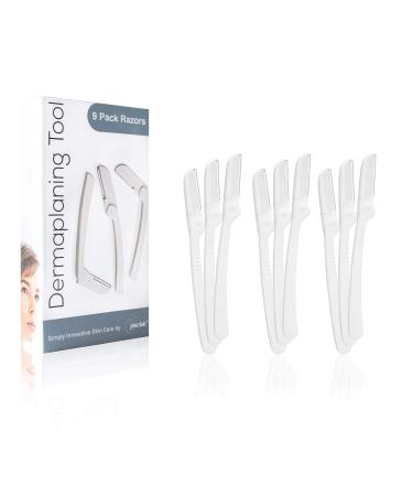 Dermaplaning Tool (9 Count)  Easy to Use Dermaplane Razor For Face  Practical Hair Remover Blade for Eyebrows and Peach Fuzz  Facial Shaver for Women That Helps Exfoliate and Smooth the Skin 9 Count (Pack of 1)