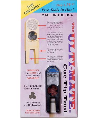 Ulti-Mate Pool Billiard Cue TIP Tool 5 in 1 Trimmer Burnisher Shaper Tapper Conditioner - Black - Buy Online on GoSupps.com
