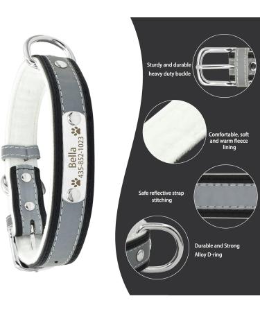 Senristar Personalized Reflective Dog Collar & Leash Set | Custom Engraved for Small Medium Large Dogs & Cats | Black M Size (2.0 cm Width 28-36 cm Neck) - Buy Online on GoSupps.com