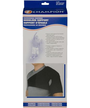 OTC Neoprene Shoulder Support Brace - Large Black | Post-Surgical Protector | International Shipping Available - Buy Online on GoSupps.com