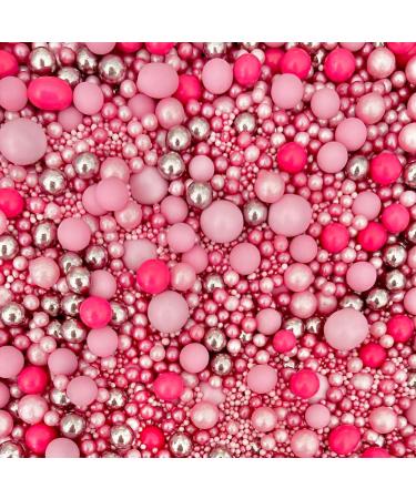 Pink metallic hot pink sprinkles for party pearls chocolate balls edible cupcake cake toppers biscuits pearls decoration 100s 1000s bright hen party bridal baking PINK LEMONADE - Buy Online on GoSupps.com