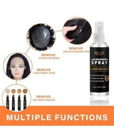Tape in Hair Extension Remover Spray 3.5oz - Fast Acting Glue Remover for Hair Extensions, Wigs & Adhesive - Buy Online on GoSupps.com