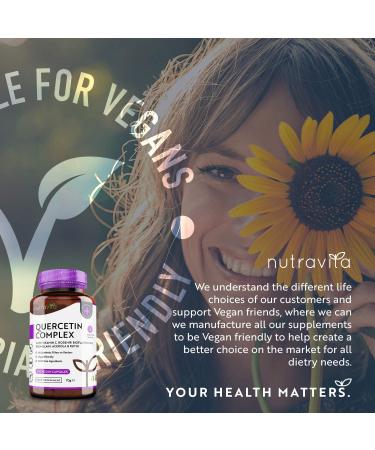 Quercetin 500mg with Bromelain, Vitamin C & Bioflavonoids - 120 Vegan Capsules for Immune Support | Nutravita - Buy Online on GoSupps.com