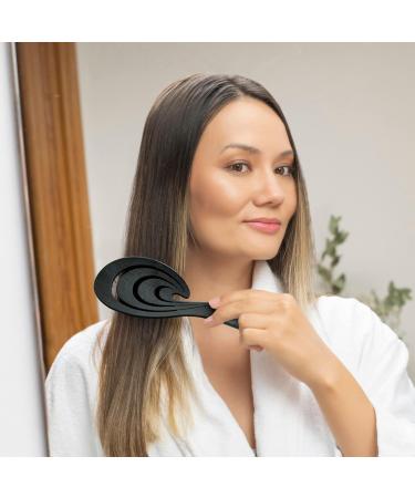 Ninabella Bio Hairbrush - Eco-Friendly Detangling Brush for Women Men & Children | No Tangles for Long & Wet Hair | Sustainable & Recycled Material - Black - Buy Online on GoSupps.com