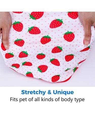 2-Pack Cute Dog Shirts for Small Dogs - Soft Summer Vests Sleeveless T-Shirts Strawberry & Striped Lemon Designs - Buy Online on GoSupps.com