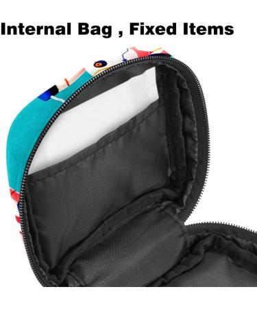 Portable Women's Binding-Up Bags | Menstrual Cup Pocket | Teenage Girls' Tampon & Pad Bags | Cartoon Cosmonaut Blue Design - Buy Online on GoSupps.com