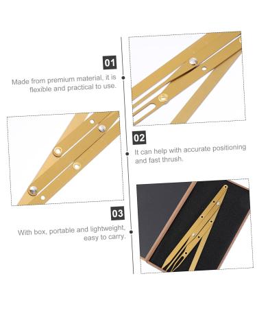 BELLIFFY Eyebrow Scale Eyebrow Ruler Makeup Ratio Eyebrow Measure Tool Eyebrow Stencil Measuring Tool Golden 16X4.5X0.6CM Golden - Buy Online on GoSupps.com