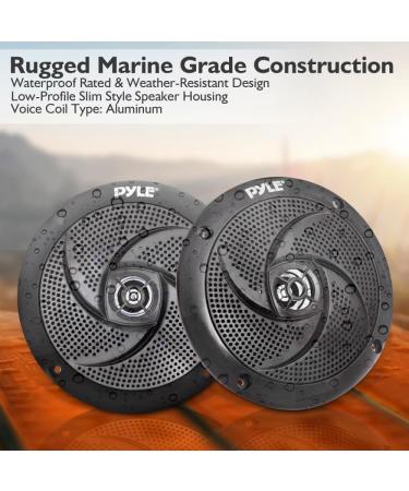 Pyle PLMRS53BL 5.25 Inch Marine Speakers - 2 Way Waterproof Outdoor Stereo System with LED Lights, 180W Power (Black) - 1 Pair - Buy Online on GoSupps.com