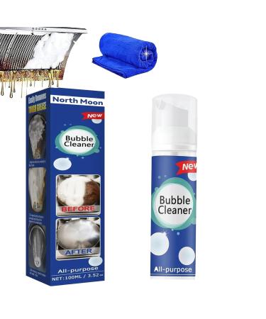 All Purpose Rinse Cleaning Foam Powerful Stain Removing Foam Cleaner Rinse Free Foam Cleaner Stubborn Grease & Grime Remover Bubble Spray Kitchen Foam Cleaner Remove Oil Stains (1Pc)